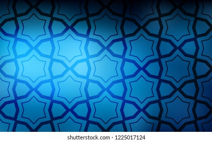 Dark BLUE vector layout with bright stars. Blurred decorative design in simple style with stars. Best design for your ad, poster, banner.