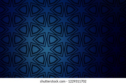 Dark BLUE vector layout with bright stars. Modern geometrical abstract illustration with stars. Pattern for new year ad, booklets.