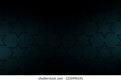 Dark BLUE vector layout with bright stars. Blurred decorative design in simple style with stars. Pattern for websites, landing pages.
