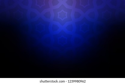 Dark BLUE vector layout with bright stars. Stars on blurred abstract background with gradient. Pattern for wrapping gifts.