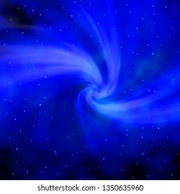 Dark BLUE vector layout with bright stars. Blur decorative design in simple style with stars. Design for your business promotion.