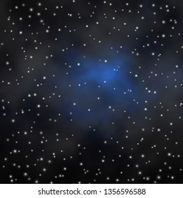 Dark BLUE vector layout with bright stars. Colorful illustration in abstract style with gradient stars. Best design for your ad, poster, banner.