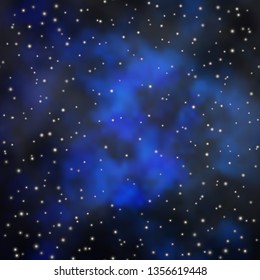 Dark BLUE vector layout with bright stars. Blur decorative design in simple style with stars. Pattern for wrapping gifts.