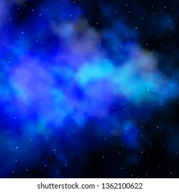 Dark BLUE vector layout with bright stars. Colorful illustration with abstract gradient stars. Best design for your ad, poster, banner.