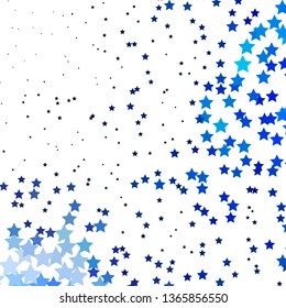 Dark BLUE vector layout with bright stars. Colorful illustration with abstract gradient stars. Pattern for wrapping gifts.