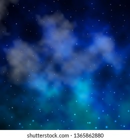 Dark BLUE vector layout with bright stars. Modern geometric abstract illustration with stars. Design for your business promotion.