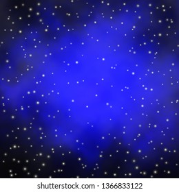 Dark BLUE vector layout with bright stars. Shining colorful illustration with small and big stars. Pattern for wrapping gifts.