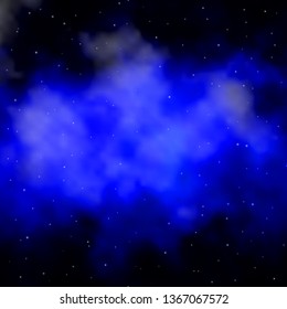 Dark BLUE vector layout with bright stars. Shining colorful illustration with small and big stars. Pattern for wrapping gifts.
