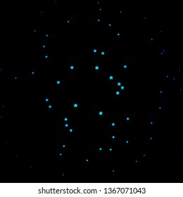 Dark BLUE vector layout with bright stars. Colorful illustration with abstract gradient stars. Best design for your ad, poster, banner.
