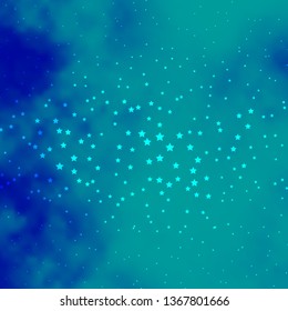 Dark BLUE vector layout with bright stars. Colorful illustration in abstract style with gradient stars. Pattern for wrapping gifts.