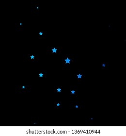 Dark BLUE vector layout with bright stars. Blur decorative design in simple style with stars. Theme for cell phones.