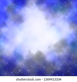 Dark BLUE vector layout with bright stars. Decorative illustration with stars on abstract template. Pattern for websites, landing pages.