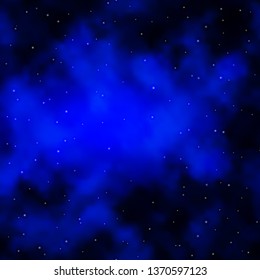 Dark BLUE vector layout with bright stars. Decorative illustration with stars on abstract template. Pattern for new year ad, booklets.