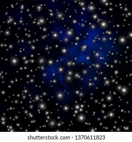 Dark BLUE vector layout with bright stars. Shining colorful illustration with small and big stars. Theme for cell phones.