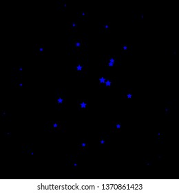 Dark BLUE vector layout with bright stars. Decorative illustration with stars on abstract template. Design for your business promotion.