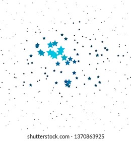 Dark BLUE vector layout with bright stars. Blur decorative design in simple style with stars. Pattern for websites, landing pages.