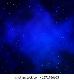 Dark BLUE vector layout with bright stars. Colorful illustration in abstract style with gradient stars. Theme for cell phones.