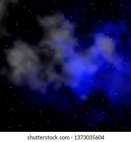 Dark BLUE vector layout with bright stars. Colorful illustration with abstract gradient stars. Best design for your ad, poster, banner.