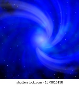 Dark BLUE vector layout with bright stars. Colorful illustration in abstract style with gradient stars. Theme for cell phones.