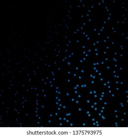 Dark BLUE vector layout with bright stars. Colorful illustration in abstract style with gradient stars. Pattern for new year ad, booklets.