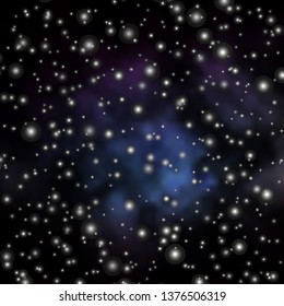 Dark BLUE vector layout with bright stars. Colorful illustration with abstract gradient stars. Theme for cell phones.