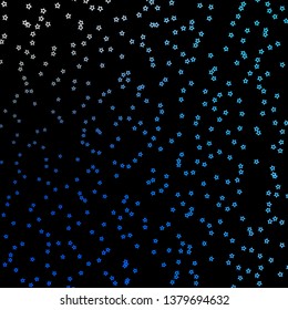 Dark BLUE vector layout with bright stars. Decorative illustration with stars on abstract template. Pattern for wrapping gifts.