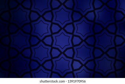 Dark BLUE vector layout with bright stars. Glitter abstract illustration with colored stars. Pattern for new year ad, booklets.