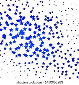 Dark BLUE vector layout with bright stars. Decorative illustration with stars on abstract template. Pattern for new year ad, booklets.