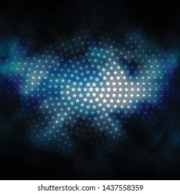 Dark BLUE vector layout with bright stars. Modern geometric abstract illustration with stars. Pattern for wrapping gifts.