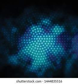 Dark BLUE vector layout with bright stars. Blur decorative design in simple style with stars. Design for your business promotion.