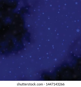 Dark BLUE vector layout with bright stars. Decorative illustration with stars on abstract template. Pattern for wrapping gifts.