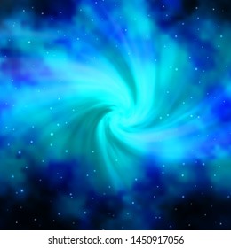 Dark BLUE vector layout with bright stars. Colorful illustration with abstract gradient stars. Pattern for websites, landing pages.