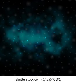 Dark BLUE vector layout with bright stars. Colorful illustration with abstract gradient stars. Design for your business promotion.