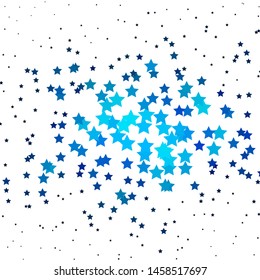 Dark BLUE vector layout with bright stars. Colorful illustration with abstract gradient stars. Best design for your ad, poster, banner.