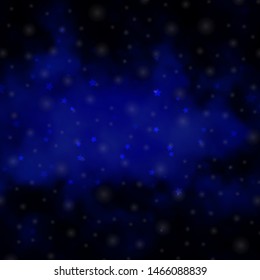 Dark BLUE vector layout with bright stars. Decorative illustration with stars on abstract template. Pattern for websites, landing pages.