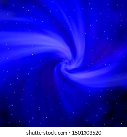 Dark BLUE vector layout with bright stars. Shining colorful illustration with small and big stars. Best design for your ad, poster, banner.