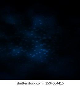 Dark BLUE vector layout with bright stars. Blur decorative design in simple style with stars. Pattern for new year ad, booklets.