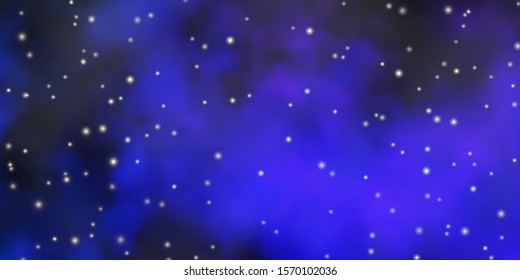 Dark BLUE vector layout with bright stars. Colorful illustration with abstract gradient stars. Theme for cell phones.