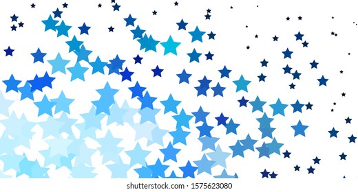 Dark BLUE vector layout with bright stars. Colorful illustration in abstract style with gradient stars. Pattern for wrapping gifts.