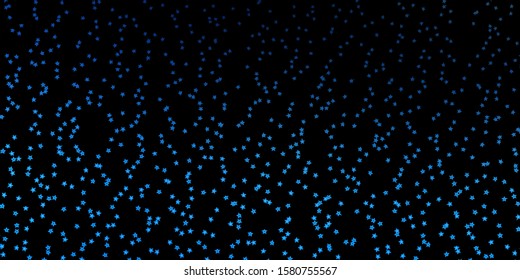 Dark BLUE vector layout with bright stars. Decorative illustration with stars on abstract template. Pattern for new year ad, booklets.