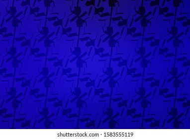 Dark BLUE vector layout with bright stars. Shining colored illustration with stars. Pattern for new year ad, booklets.