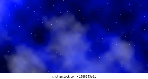 Dark BLUE vector layout with bright stars. Modern geometric abstract illustration with stars. Pattern for wrapping gifts.