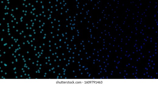 Dark BLUE vector layout with bright stars. Decorative illustration with stars on abstract template. Pattern for wrapping gifts.