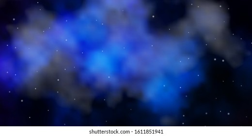 Dark BLUE vector layout with bright stars. Colorful illustration with abstract gradient stars. Pattern for new year ad, booklets.