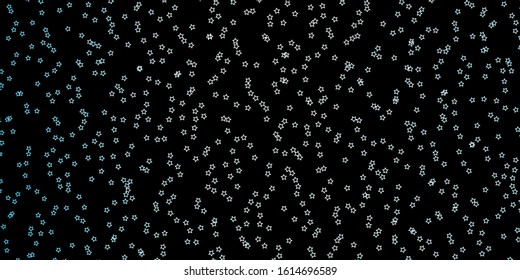 Dark BLUE vector layout with bright stars. Colorful illustration in abstract style with gradient stars. Pattern for wrapping gifts.