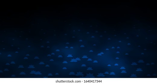 Dark BLUE vector layout with bright stars. Colorful illustration in abstract style with gradient stars. Pattern for websites, landing pages.