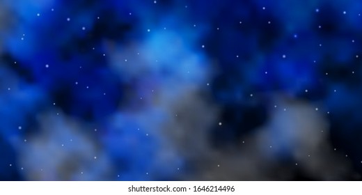 Dark BLUE vector layout with bright stars. Modern geometric abstract illustration with stars. Pattern for wrapping gifts.
