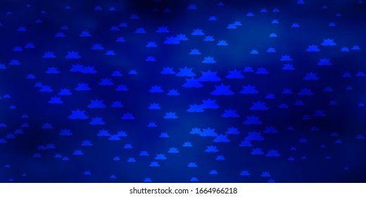 Dark BLUE vector layout with bright stars. Colorful illustration in abstract style with gradient stars. Best design for your ad, poster, banner.