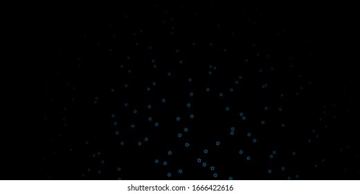 Dark BLUE vector layout with bright stars. Decorative illustration with stars on abstract template. Pattern for new year ad, booklets.