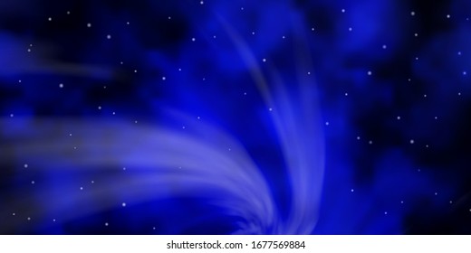 Dark BLUE vector layout with bright stars. Decorative illustration with stars on abstract template. Pattern for wrapping gifts.